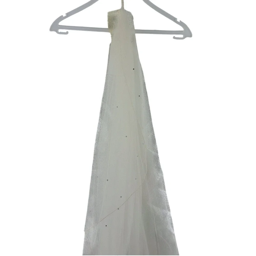 NWT Cathedral Wedding Veil Crystal Rhinestone‎ Ivory